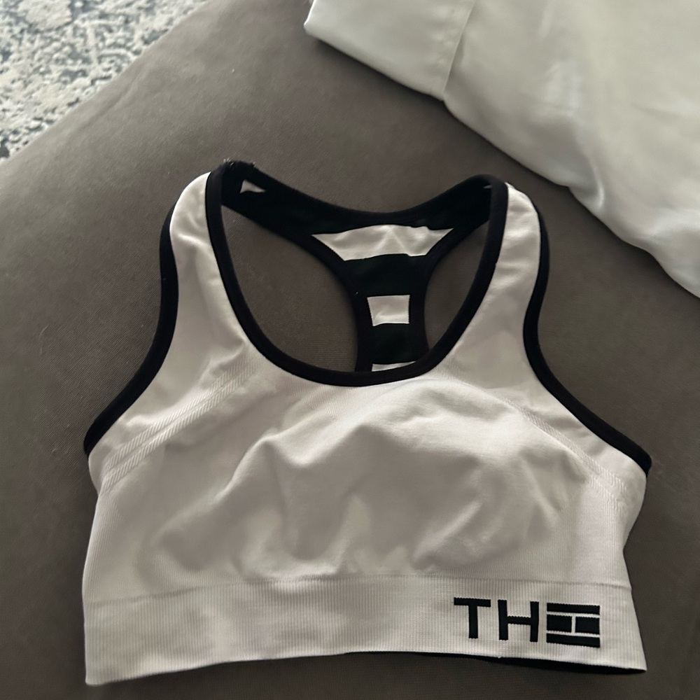 Tommy Hilfiger White and Black Sports Bra